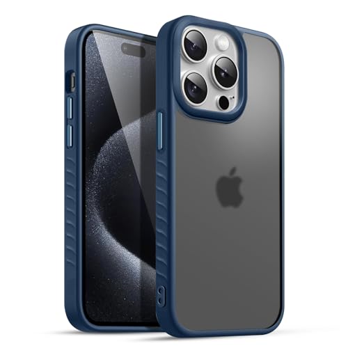 Image of KARWAN️ Shockproof Back Case Cover for iPhone 14 Pro | Camera Protection Bump |Shockproof Back Case Cover for iPhone 14 Pro - Blue