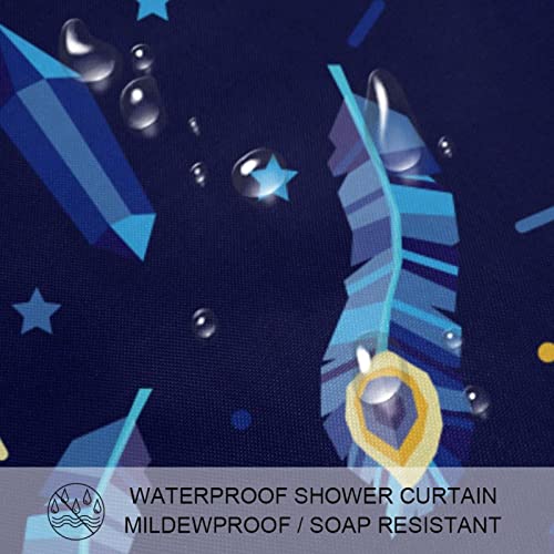 Rideau de douche imperméable de qualité supérieure motif paon bleu
