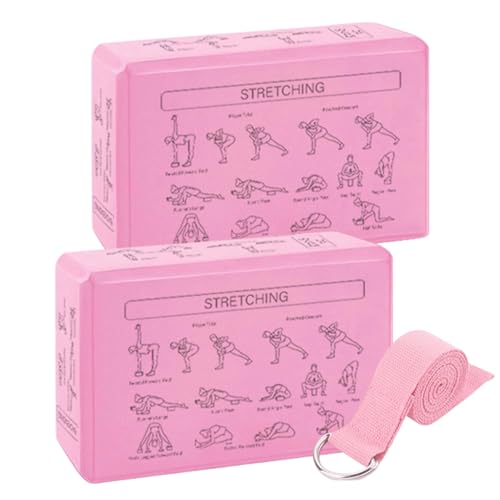 Juego de 2 bloques de apoyo de espuma para yoga, antideslizante, suave, soporte elástico ligero, herramienta de equilibrio de estabilidad para mujeres, principiantes, meditación, estiramiento