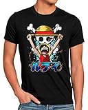 style3 One King Luffy Herren T-Shirt Piece Anime Manga Japan, Größe:L