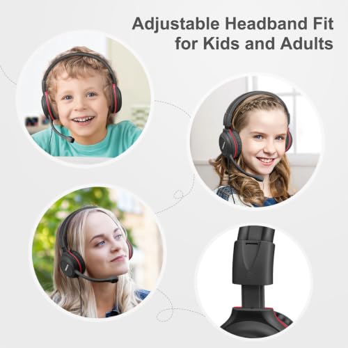 Image of SIMOLIO-USB-C Wired-Kids-Headphones for-School with Boom-Mic & Volume Limit