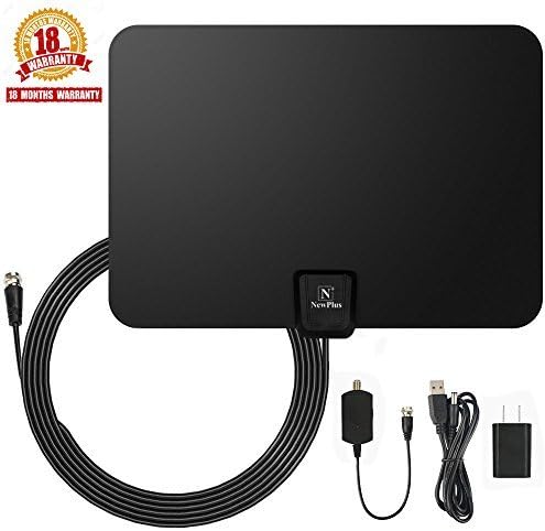 TV Antenna, NewPlus Indoor Amplified HDTV Antenna 50 Mile Range with Detachable Amplifier Signal Booster, USB PowerSupply and 16.5FT High Performance Coax Cable- Upgraded 2017 Version Better Reception