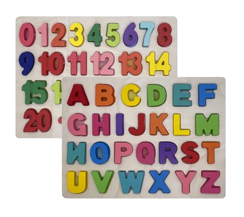 KANCAI Puzzle Alfabeto 2 Pezzi Legno ABC Puzzle Lettere Numero