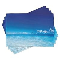 ABAKUHAUS Set Di 4 Tovagliette Americane In Tessuto 'Costiero' – Motivo Mare, 30x45 Cm, Lavabili In Lavatrice