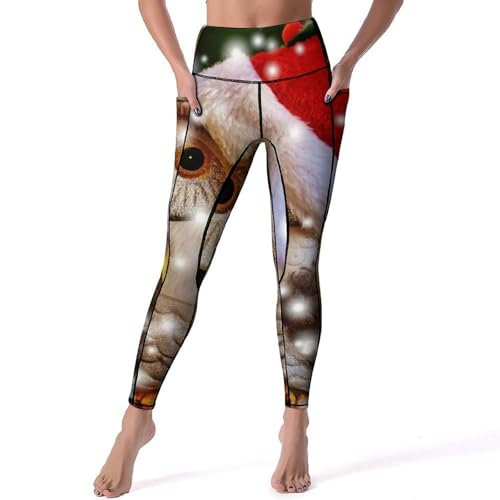 Legging femmes pantalon de sport yoga hibou flocon de neige fitness S