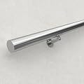 Muzata 8ft Staircase handrail Brushed Stainless Steel Safety Wall Mounted for Indoor Outdoor Stair Hand Railing Round 2”OD Pipe on Stairs Balusters HK27 SL4,HR0 HR5