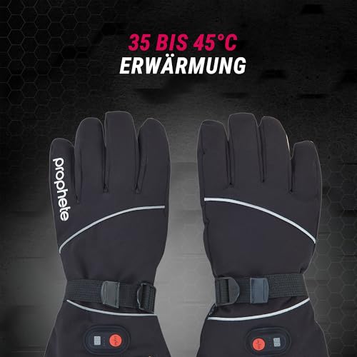 Gants cyclisme chauffants tactiles Prophete taille S/M batterie noire