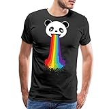 Spreadshirt Panda Puking Rainbow LGBTQ Pride Men's Premium T-Shirt, M, Black