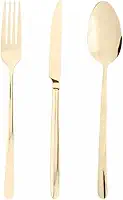 WOLFF Faqueiro de Aço Inox Viena Dourado 54 Peças Com Caixa Litografada - Jogos de Talheres - Mesa Posta - Utensílios de Cozinha, Enxoval, Casamento, Decoração