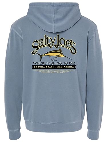 SALTY JOES Men's Fish Count Logo Pigment-Dyed Hoodies