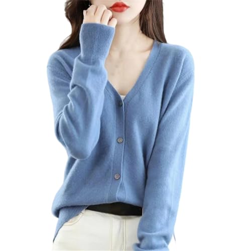 Cardigan en tricot col en V femme coupe ample et haut court uni
