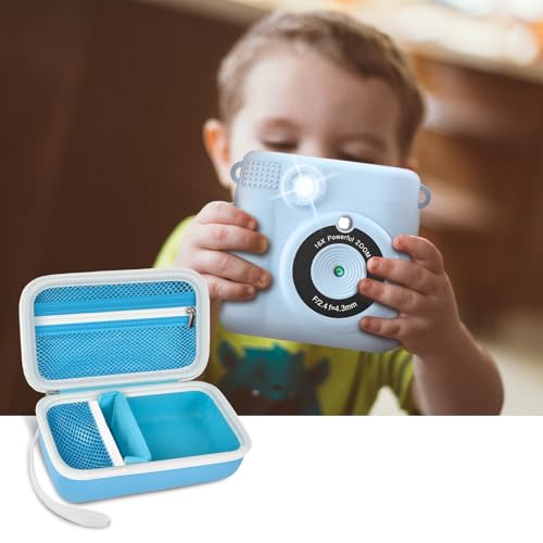 Funda para cámara instantánea infantil con 3 rollos de papel azul miniatura 6