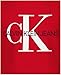 Calvin Klein Boys' Short Sleeve Logo Crew Neck T-Shirt, Soft, Comfortable, Relaxed Fit, Racing Red, 14-16