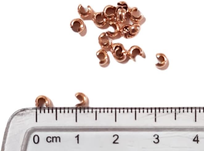20pcs 14/20 Rose Gold-Filled Open Crimp Bead Covers, 3MM, by CRAFT WIRE - Image 9