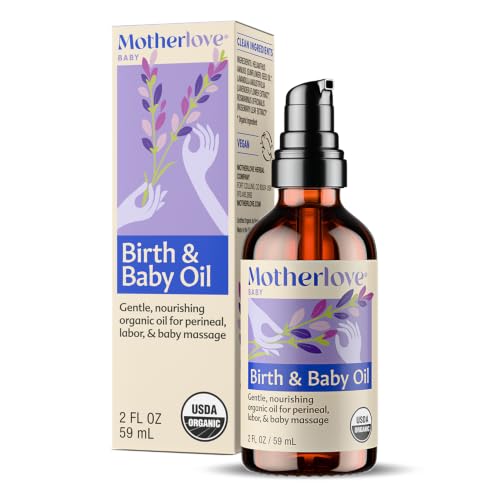 Motherlove Birth & Baby Oil (2 oz) Gentle Lavender-Infused Oil for Perineal Labor & Baby MassageUSDA Organic Vegan & Cruelty Free