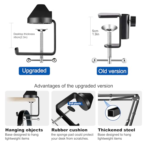 Aokeo AK-35 Microphone Stand Arm for Blue Yeti, Blue Snowball, HyperX QuadCast, SoloCast, Elgato Wave, Broadcast, Studio Program Recording