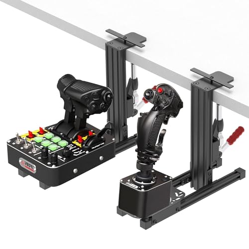 2 Set Desk Mount for Flight Sim controller, Compatible with Thrustmaster Warthog 10C&Throttle/ X52/X55/X56/Turtle Beach Flightstick/Winwing Orion 1&2/VPC T-50CM3/T.16000M FCS/TCA Officer Pack Airbus - Image 6