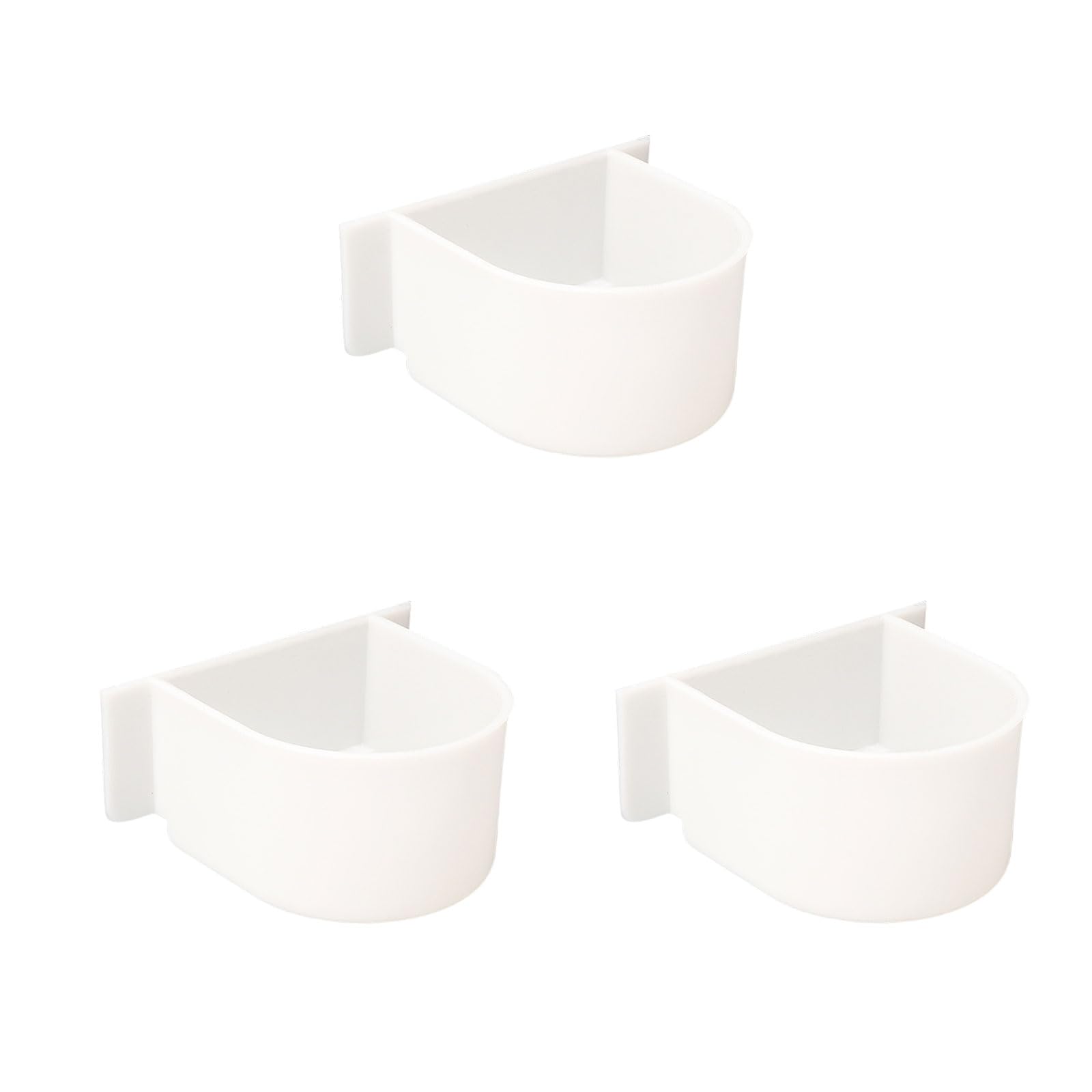 Bird Feeding Dish,3PCS U Shaped Plastic Bird Cage Feeding Bowls,Hanging Parrot Cage Feeder Water Food Feeder Cup Birdcage Accessories for Small Birds Parrots Cockatiel Budgies(White 3PCS)