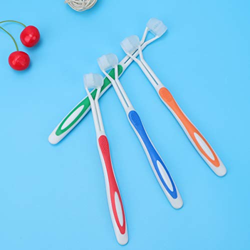EXCEART 4 Pcs 3 Lados Escovas de Dentes Macios Escovas de Dentes Manuais para Adultos CrianÃ§as Geng