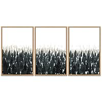 SIGNWIN 3 Piece Framed Canvas Wall Art Landscape with Trees Canvas Prints Home Artwork Decoration for Living Room,Bedroom - 16
