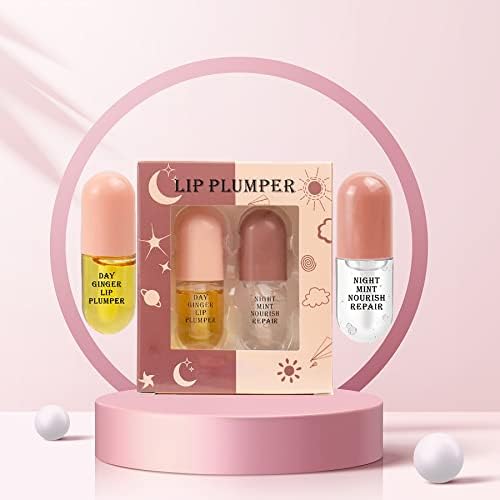 Lip Plumper Kit, Lip Plumping Serum Instant Fuller Lips, Plumping Lip Oil Hydrating Lip Gloss, Extreme Lip Plumper, Make Lips Fuller and Moisturizing (3SET)