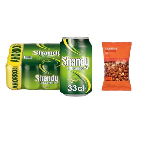 UBOON - Shandy Cerveza Limón Pack 12 Lata 33 Cl, + 0.9% Vol de alcohol + ¡Incluye un Cacahuete frito mezcla Mercadona de Regalo