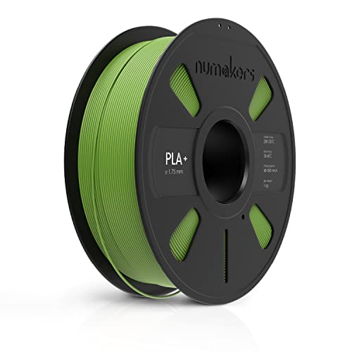 Image of NUMAKERS PLA+ 3D Printer Filament, 1.75mm, Dimensional Accuracy + /- 0.03 mm, 1 kg Spool (2.2 lbs), Compatible with Most FDM Printers (Grass Green)