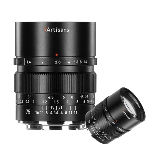 7artisans 75mm F1.4 para Nikon Z-Mount Objetivo, Lente de Formato Completo para Lentes de Enfoque Manual Compatible con Nikon Z-Mount Z7II/Z6II/Z5/Z6/Z6/Z7/Z9