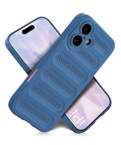 Image of WOW IMAGINE Ultimate Silicone Back Cover Case for iPhone 17 | Heat Dissipation Thin Soft TPU | 360 Camera Protection | Breathable Cooling Holes - Deep Blue