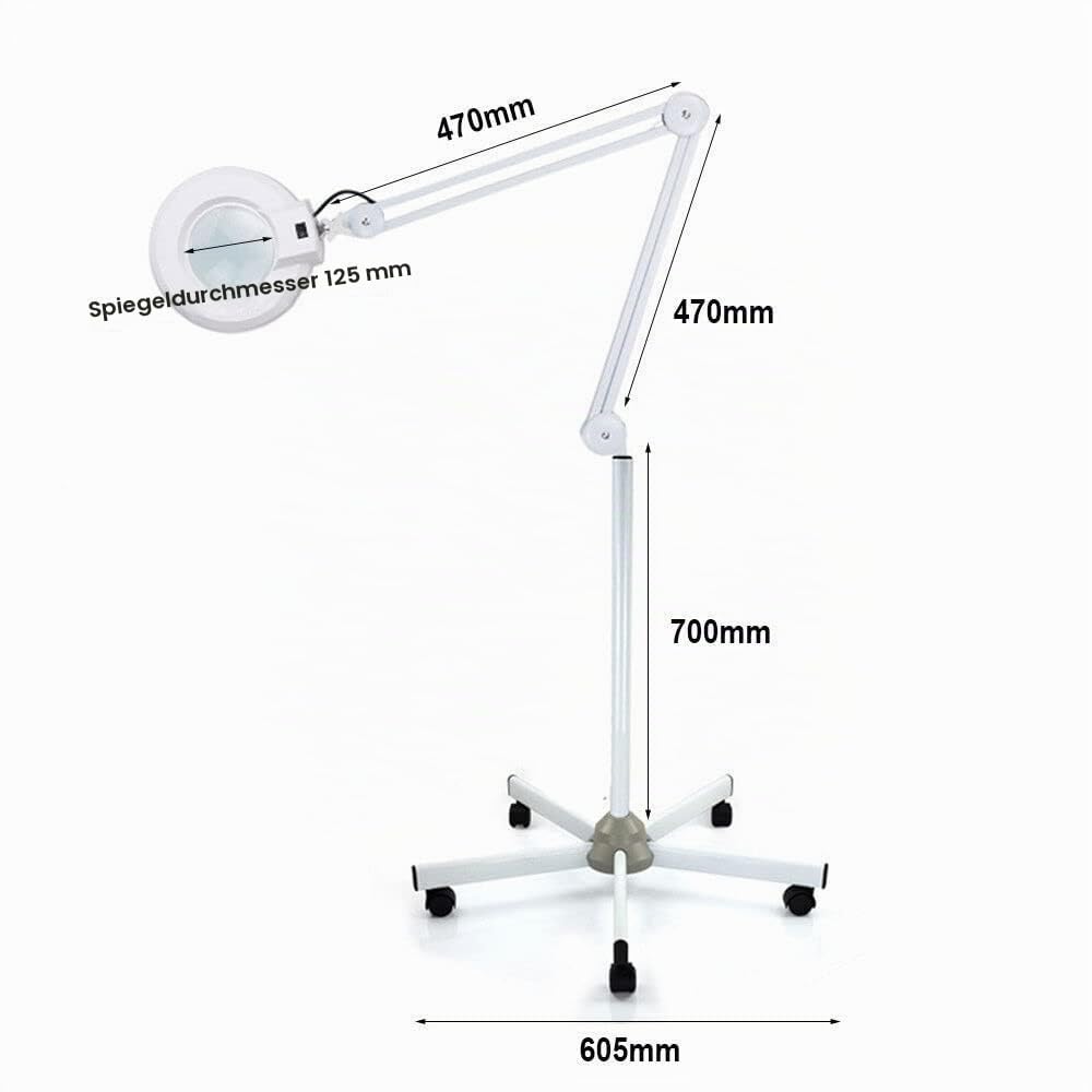 Kosmetikstudio Lupe Lampe Standleuchte LupenleuchteLupenleuchte mit Standfuß 8X Dioptrien 120 LEDs Lupenleuchte Kaltlicht Kosmetik Lupe Standlupe Lupenlampe,für Arbeit, Lesen, Hobbys, Nähen