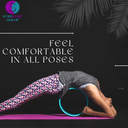 Image of Streetup India Yoga Wheel for Stretching, Exercise, Back Bends, Workout for Unisex With High Density Strong Foam Sweat Resistant (Sea Green)