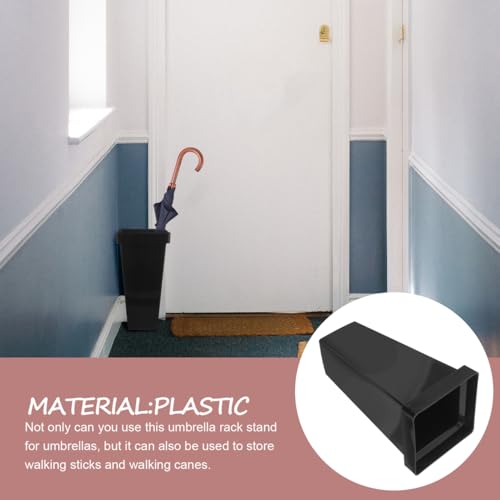 Healvian Black Umbrella Holder Plastic Square Umbrella Stand Tall Bucket Standing Bin Canes Walking Sticks Holder for Entryway Rack - Cosy Home Interiors Healvian Black Umbrella Holder Plastic Square Umbrella Stand Tall Bucket Standing Bin Canes Walking Sticks Holder for Entryway Rack - Image 6