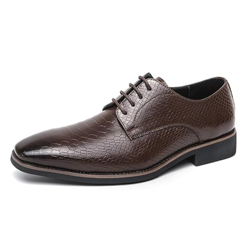 Men's Tuxedo Dress Shoes Classic Lace-up Formal Oxfords Fashion Anti-Slip Lug Sole Business Shoes Classic Office