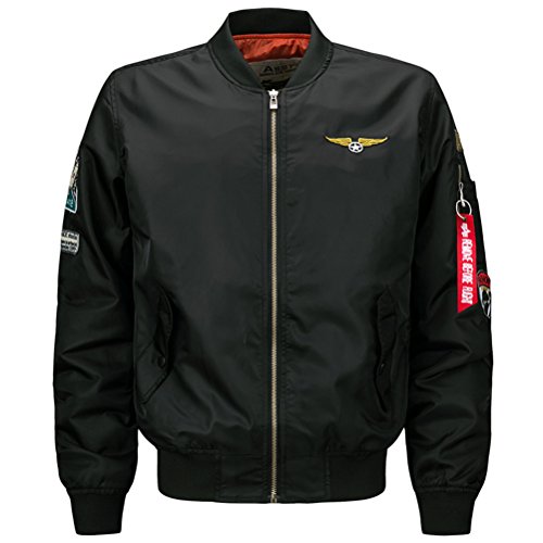 COOCHI Bomber Jacket Men Mens Army Jackets and Coats Military Jacket for Men Baseball Varsity Jacket Chaqueta Hombre Veste Homme.DA23 1616 Black M