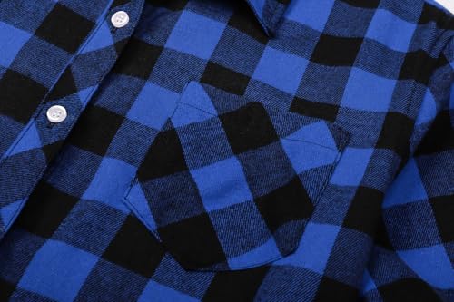 Image of Betusline Boy and Men Button Down Plaid Shirt