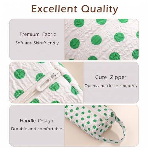 Image of RSRSLEII Polka Dot Hair Tools Travel Bag,Hair Styling Accessories Storage Case for Shark FlexStyle,Dyson Airwrap Hair Dryer,Curling Iron,Straightener,Revlon Hair Tools,Portable&Foldable(25Green&White)