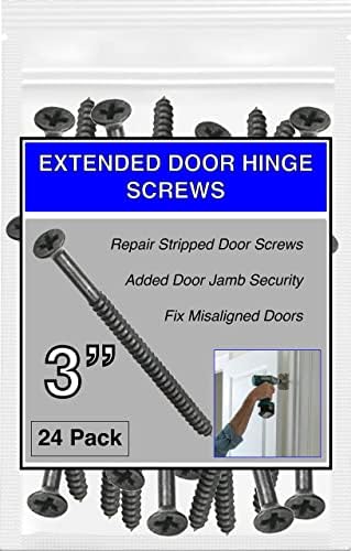 Oil Rubbed Bronze Wood Screws 9 X 3 Inch – Extra Long Door Hinge Screws - Door Security Screws - 24 Pack