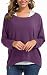 Uget Women's Casual Oversized Baggy Off-Shoulder Shirts Pullover Tops Asia M Purple