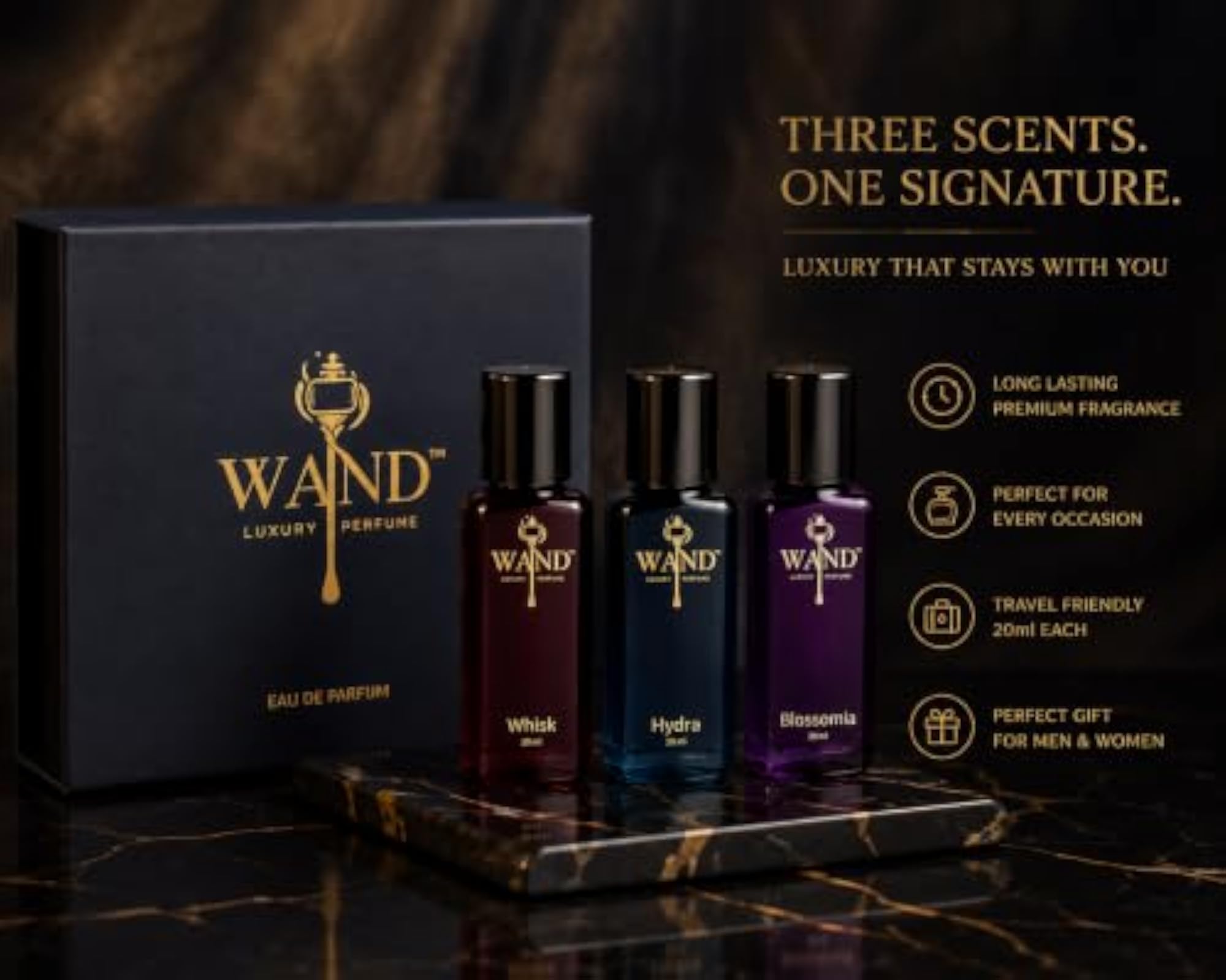 Gift Set for Men & Women, 3 x 20ml Eau De Parfum