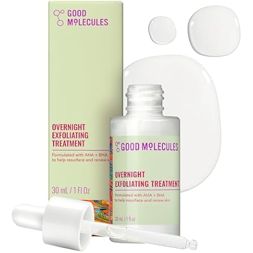 Good Molecules Overnight Exfoliating Treatment, AHA BHA Exfoliant, 1 fl oz