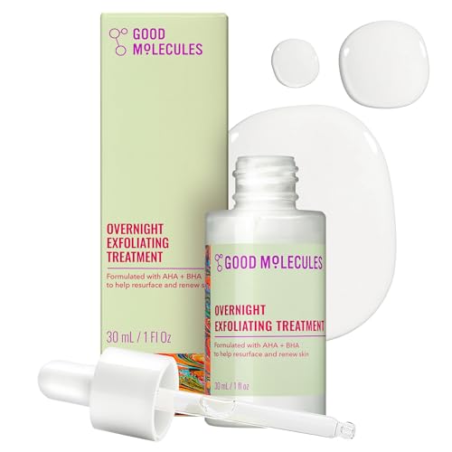 Good Molecules Overnight Exfoliating Treatment - Face Exfoliator with AHA & BHA Lightweight Formula...