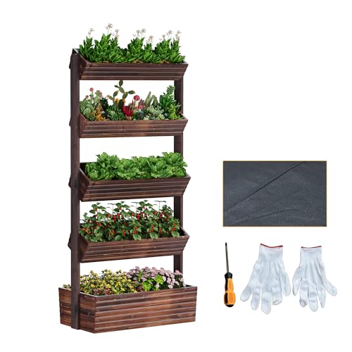 RHINEINMIST Vertical Wooden Raised Garden Bed Planters Wood Planter Kit
