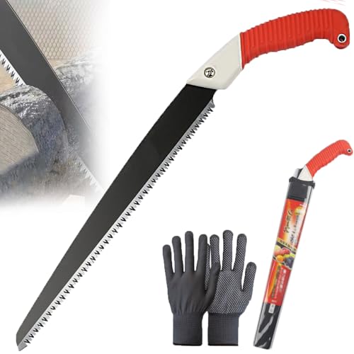 Lightweight and Sharp Universal Pruning Saw with Sheath, Thickened SK5 Steel, Japanese Pull Saw with Super Sharp Teeth, Three Sided Grinding for Tree Trimming, Wood Cutting (300 mm(11.8in))