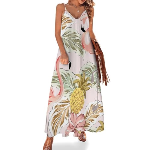 Robe longue plage flamant rose idéale pour vos voyages d'été au soleil