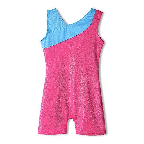 HOZIY Leotards for Girls Gymnastics Kids Children Biketard Snowflake Ribbon Blue Purple Hot Pink Sparkle