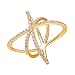 Produktbild Suplight Ring Damen Kreuz Hochzeit Ring 18k vergoldet Zirkonia Partnerring Fingerring Verlobungsring Damen Mädchen Geschenk 57(Gold)