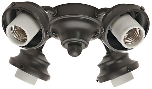 Image of Hunter Four Light Bronze Fitter for Ceiling Fan, New Bronze | Ceiling Fan Light Kit Base & Replacement, Compatible with Hunter & Casablanca, 99143