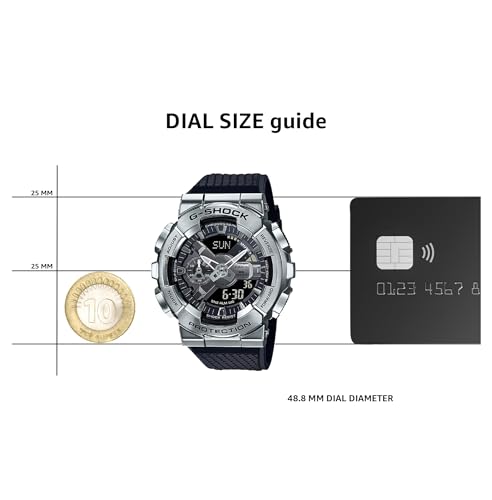 Casio G-Shock GM-110-1ADR Silver Analog-Digital Dial Black Resin Strap Men's Watch Shock And 200M Water Resistant G1051 - Image 5