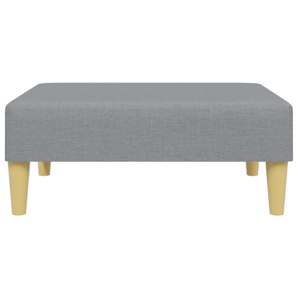 Fußhocker, hellgrau, 77 x 55 x 31 cm, aus atmungsaktivem Stoff, Rahmen aus robustem Sperrholz, modernes und kompaktes Design für Sofa oder Liegestuhl, Sitzerhöhung
