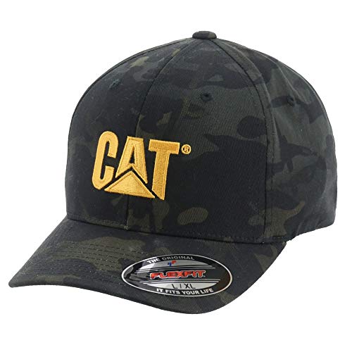 Caterpillar Men's Trademark Flexfit Cap, Night camo, S/M